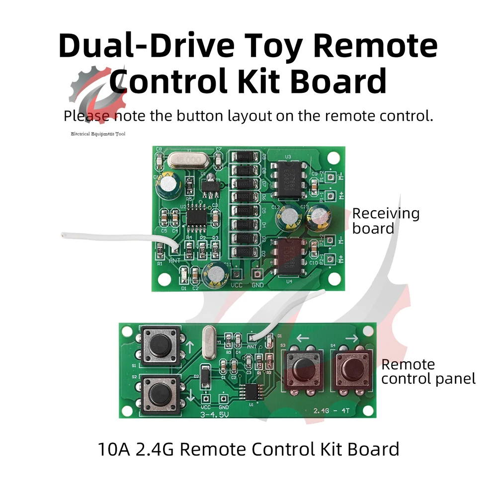 Kit di Controllo Remoto Wireless a 4 Canali 2.4G per Auto RC, Barche e Carri Armati con Driver da 10A, Stabile, Portata 50M, Controller Fai-da-Te - immagine 3