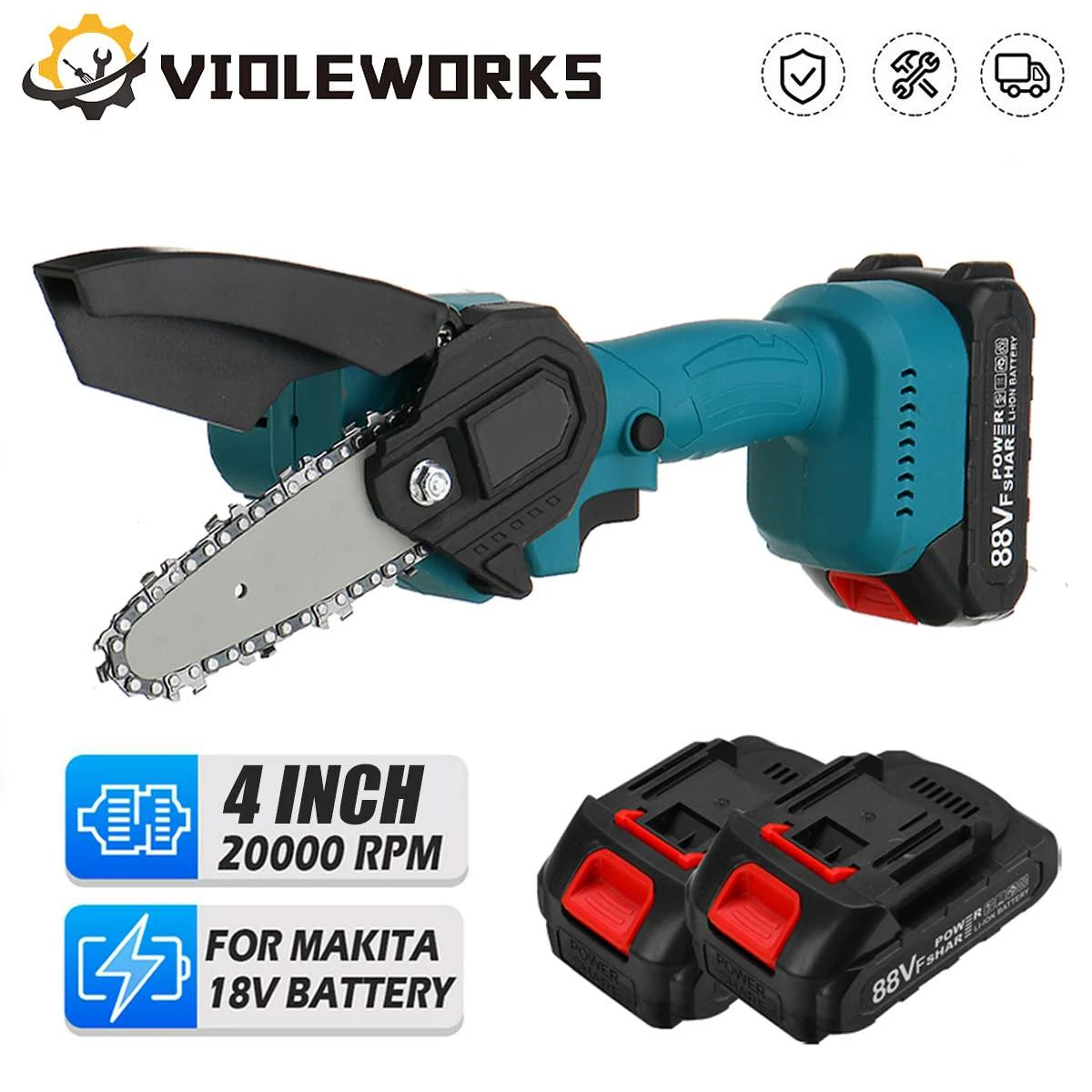 buste transactie verbinding verbroken Violeworks 1200w 4 Inch Mini Electric Chainsaw For Makita 18v Battery  Woodworking Pruning Chainsaw One-handed Logging Power Tool - Electric Saw -  AliExpress