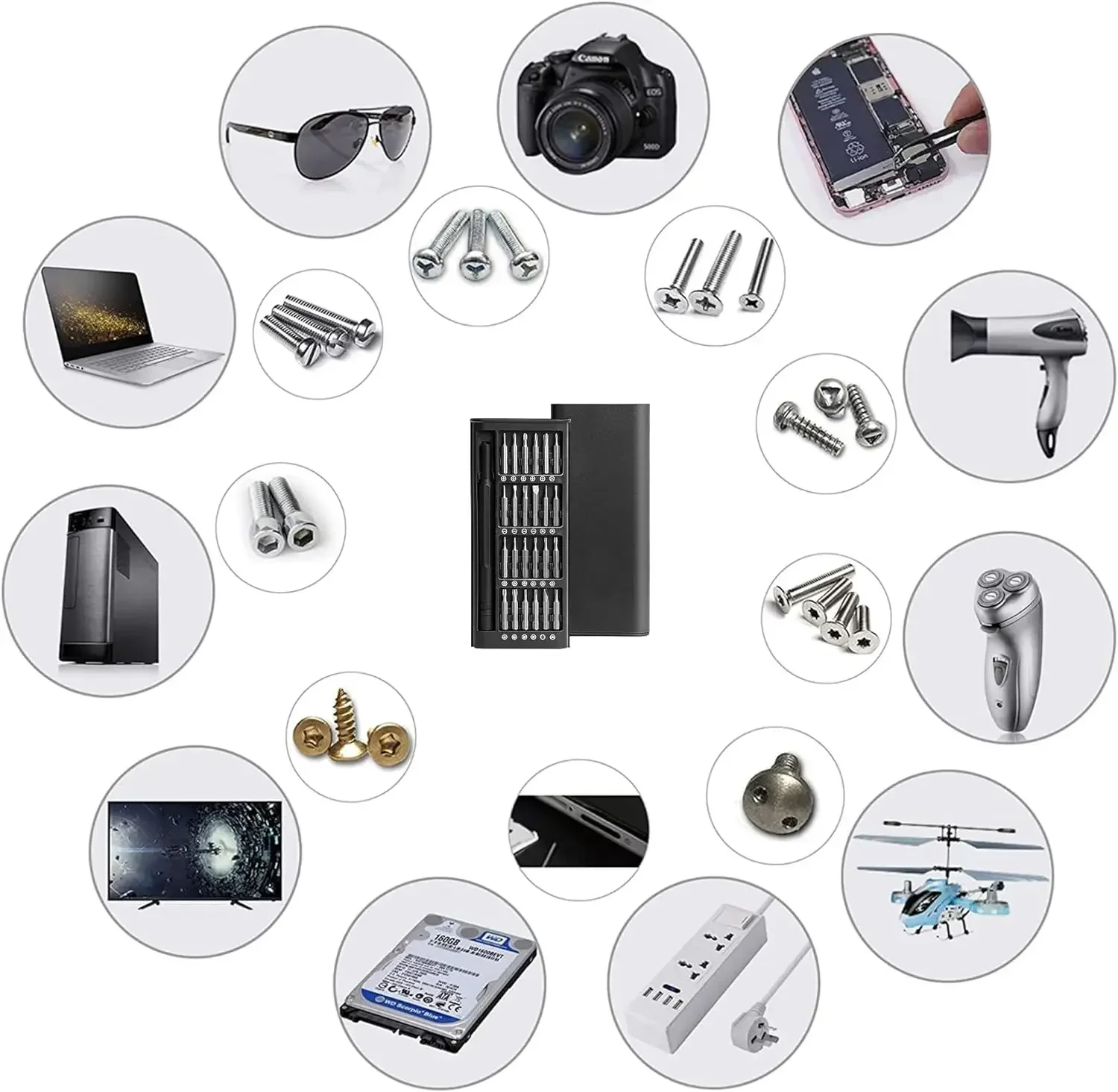 Screwdriver Set 63 In 1 Kit Bits Precision Electronics Computer Phone Disassembly Multifunctional Maintenance Tool
