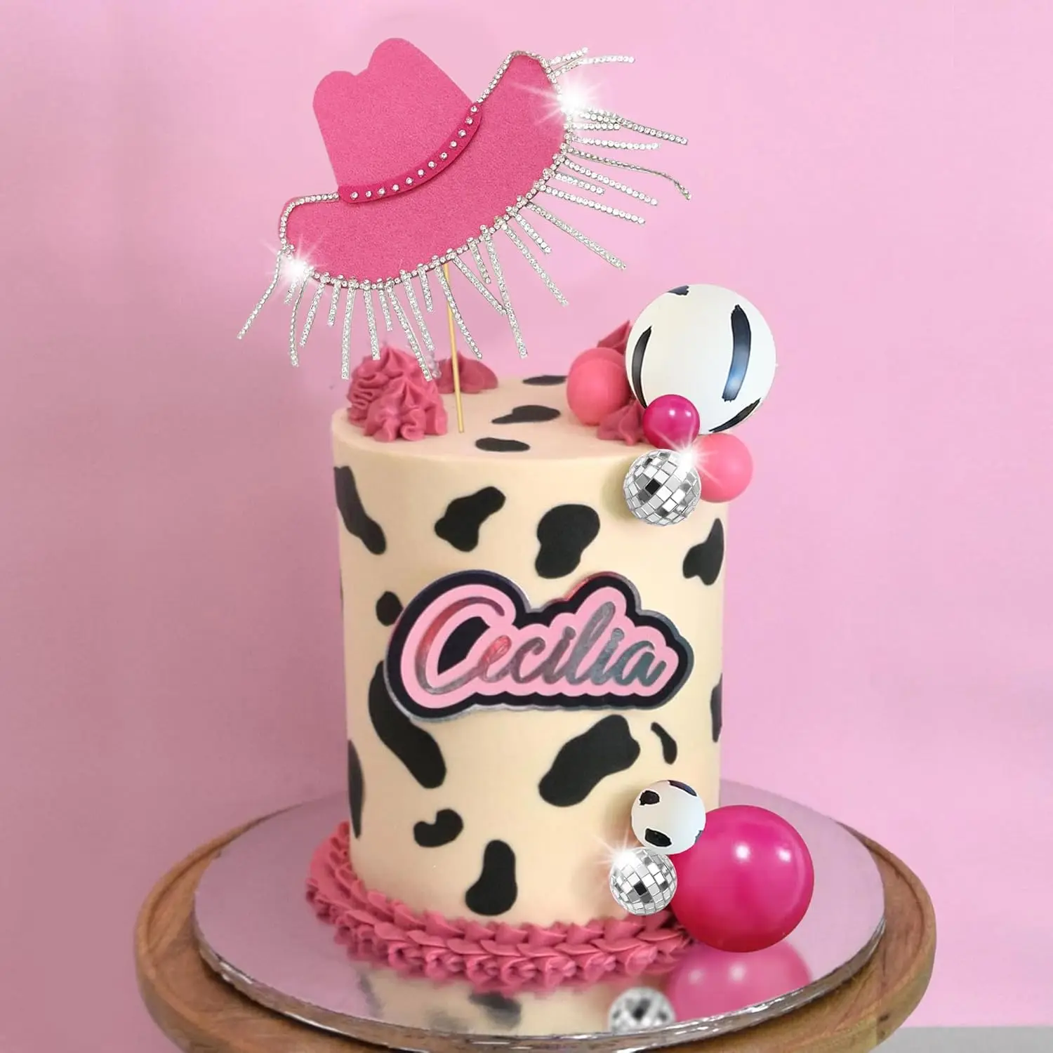 Cowboy Cake Topper – Glitzernder Kuchenaufsatz Für Western-Partys, Mit 'A Little Cowboy Is On The Way'