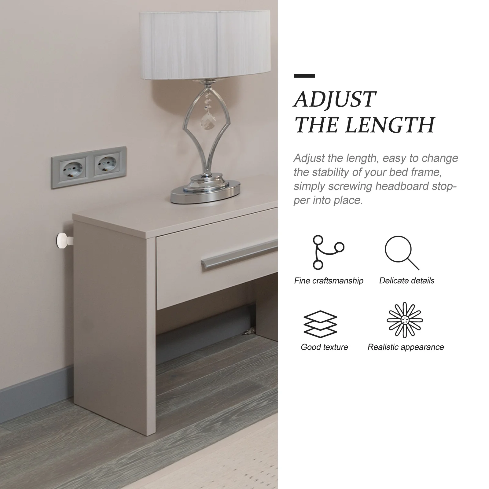 Adjustable Bed Wall Stoppers (2pcs) 2