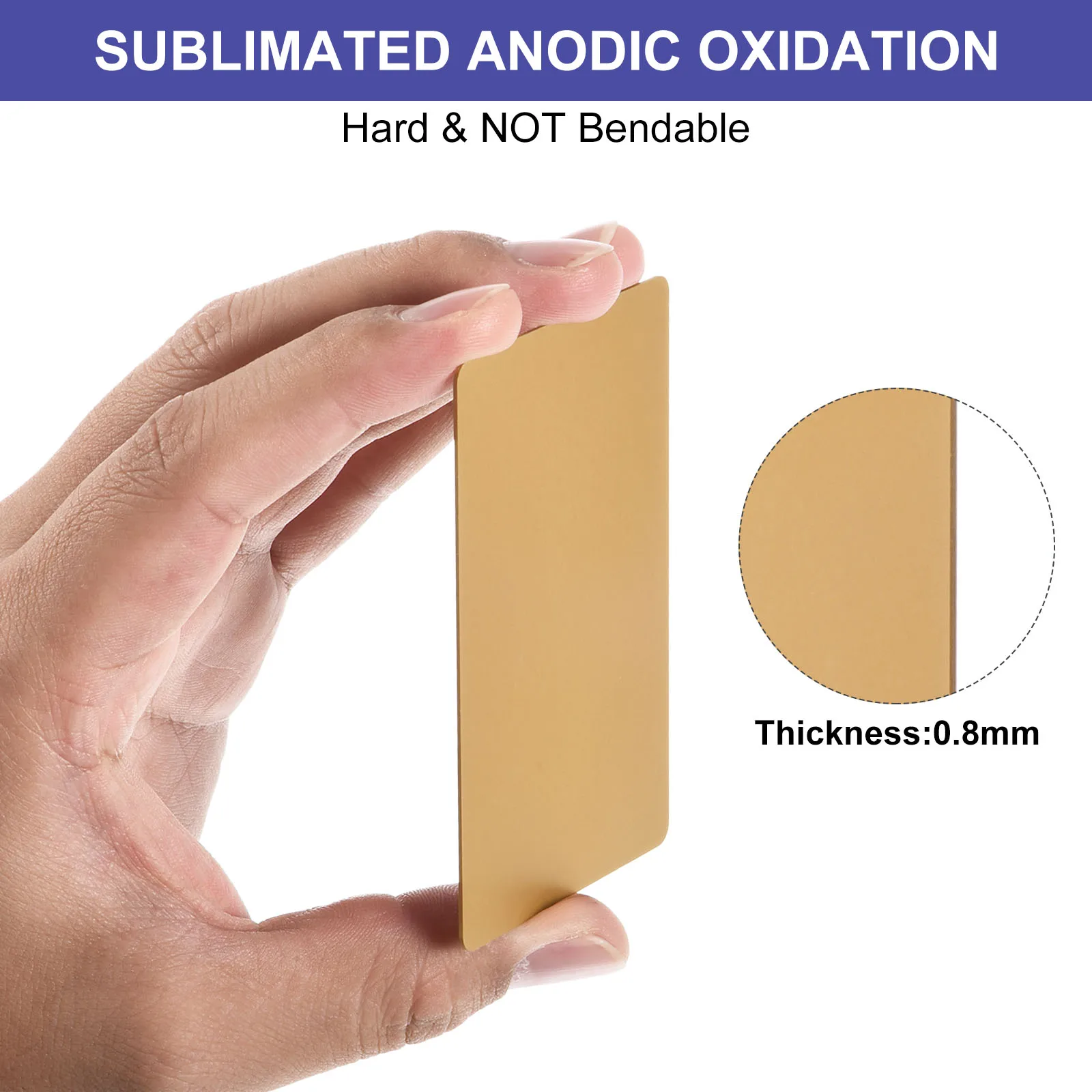 15Pcs Metal Business Cards Anodized 0.8mm Thick Aluminum Blanks 3.4x2.1Inch Laser Engrave Printable