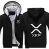 2025 Autumn Winter Mens Cryptocurrency Ripple XRP Logo Print Personality Patchwork Long Sleeve Cold Prevention Thickened Hoodies 1