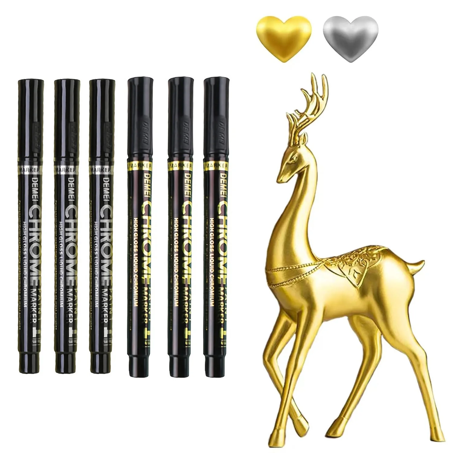 멀티팩 크롬 페인트 마커(2-3개) - DIY 자동차 공예 머그컵, 세라믹, 유리,..