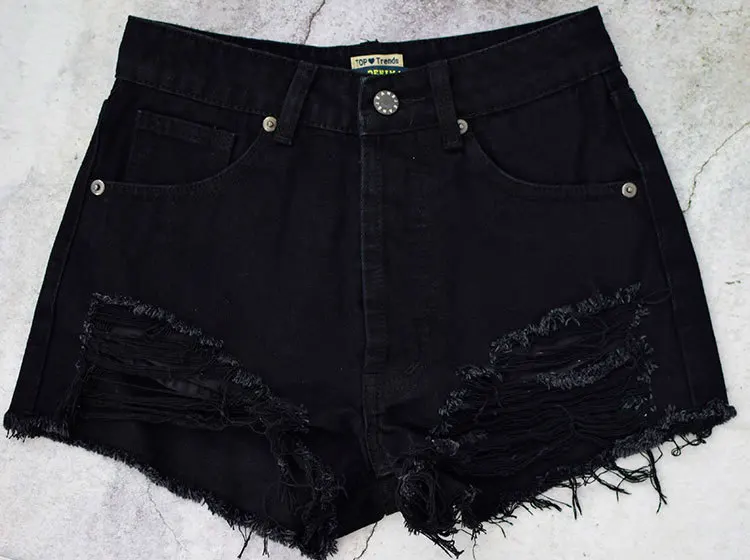 High Waist Black Denim Shorts Women Irregular Tassel Ripped Jeans Short Women Punk Style Streetwear Summer Sexy Short Jeans cargo pants for women