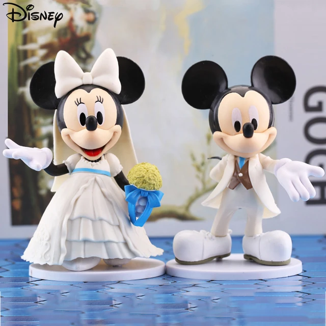 Hot Disney Cartoon Mickey Minnie Mouse Figure Heart Posture Action Figure  Model Statue Anime Coffee Machine Decoration Models - AliExpress