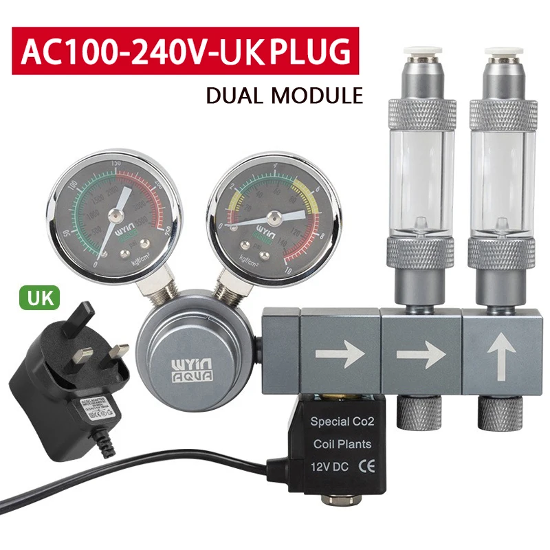 Advanced CO2 Regulator with Solenoid Valve and Bubble Meter