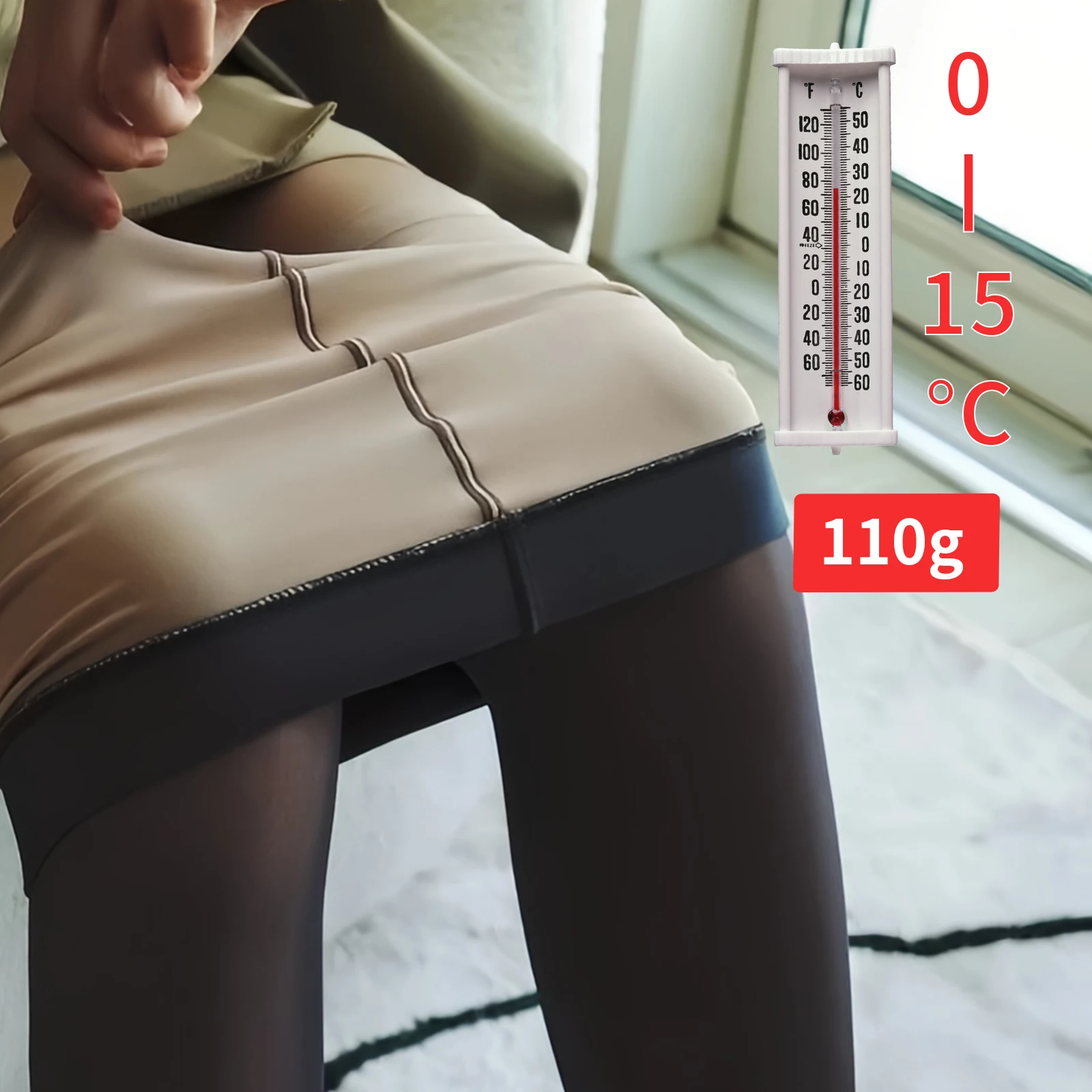 BONAS durchscheinende schmale Strumpfhose für Damen, elastische Samtstrumpfhose, Strümpfe mit hoher Taille, sexy modische Herbst-Winter-Strumpfhose – Detail 7