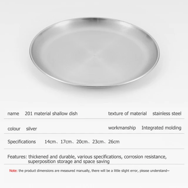 Stainless Steel Camping Dinner Plates 6