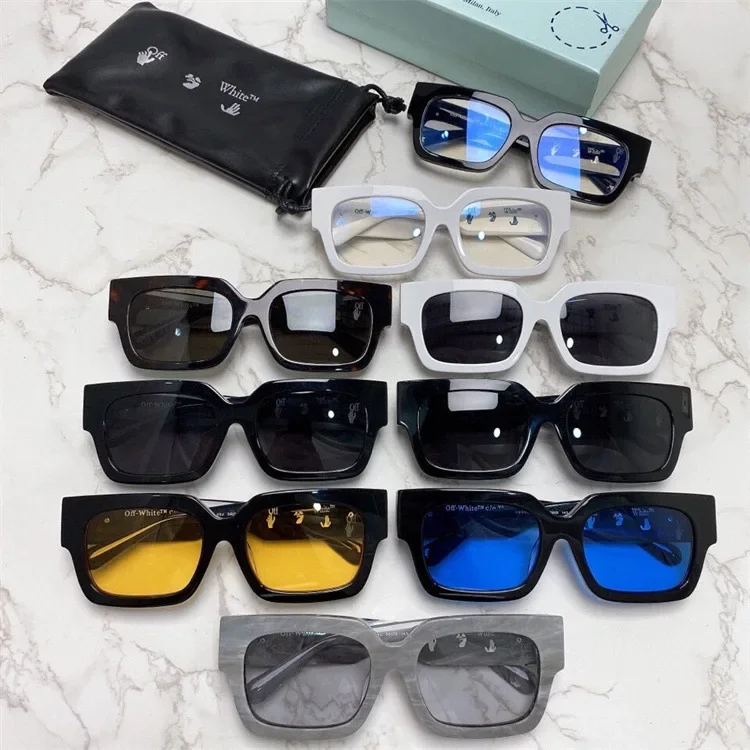 

2024 top new fasion OFF sunglasses WHITE men retro square box sunglasses women uv400 outdoor leisure with box