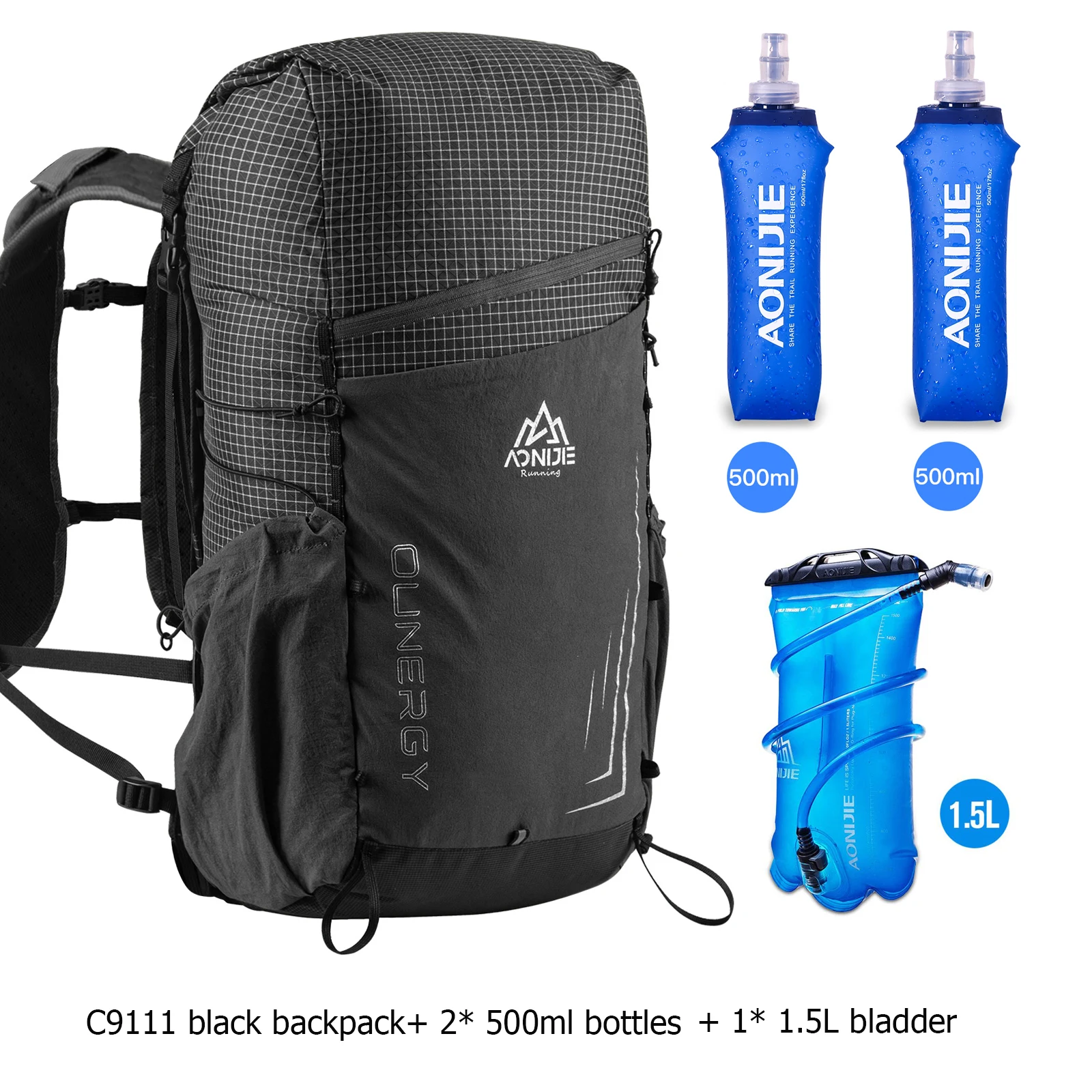 AONIJIE 1L/ 1.5L/ 2L/3L Folding Riding Running Water Bag Outdoor Mountaineering Backpack Drinking Bag-649428