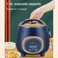 Cuiseur à riz électrique domestique 1,6 l, marmite antiadhésive pour 1 à 2 personnes, chauffe-aliments pour repas, réservation 24 heures, garde au chaud, ragoût de soupe 3
