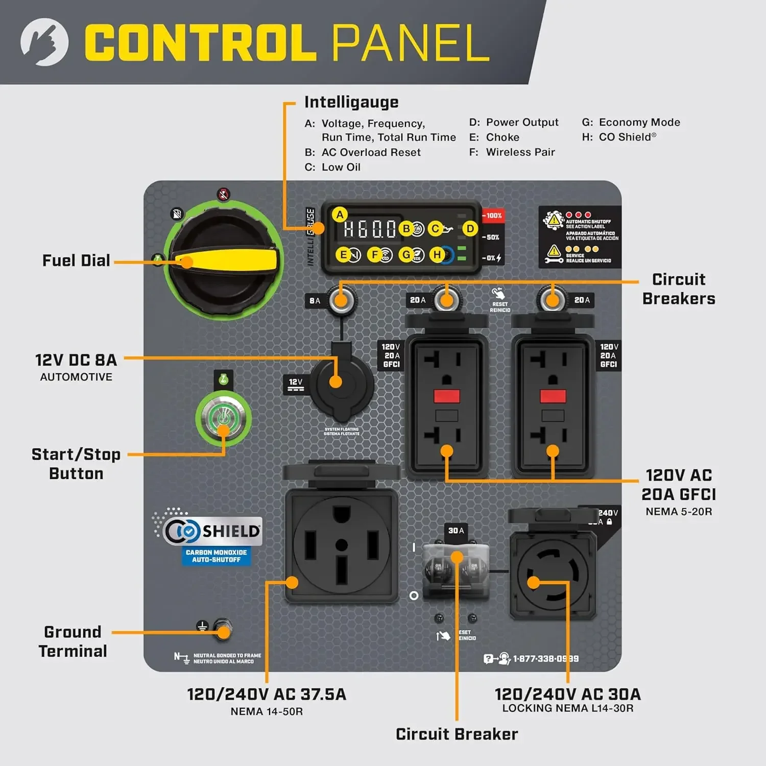 11,000-Watt Wireless Remote Start Home Backup Portable Inverter Generator with Quiet Technology and CO Shield