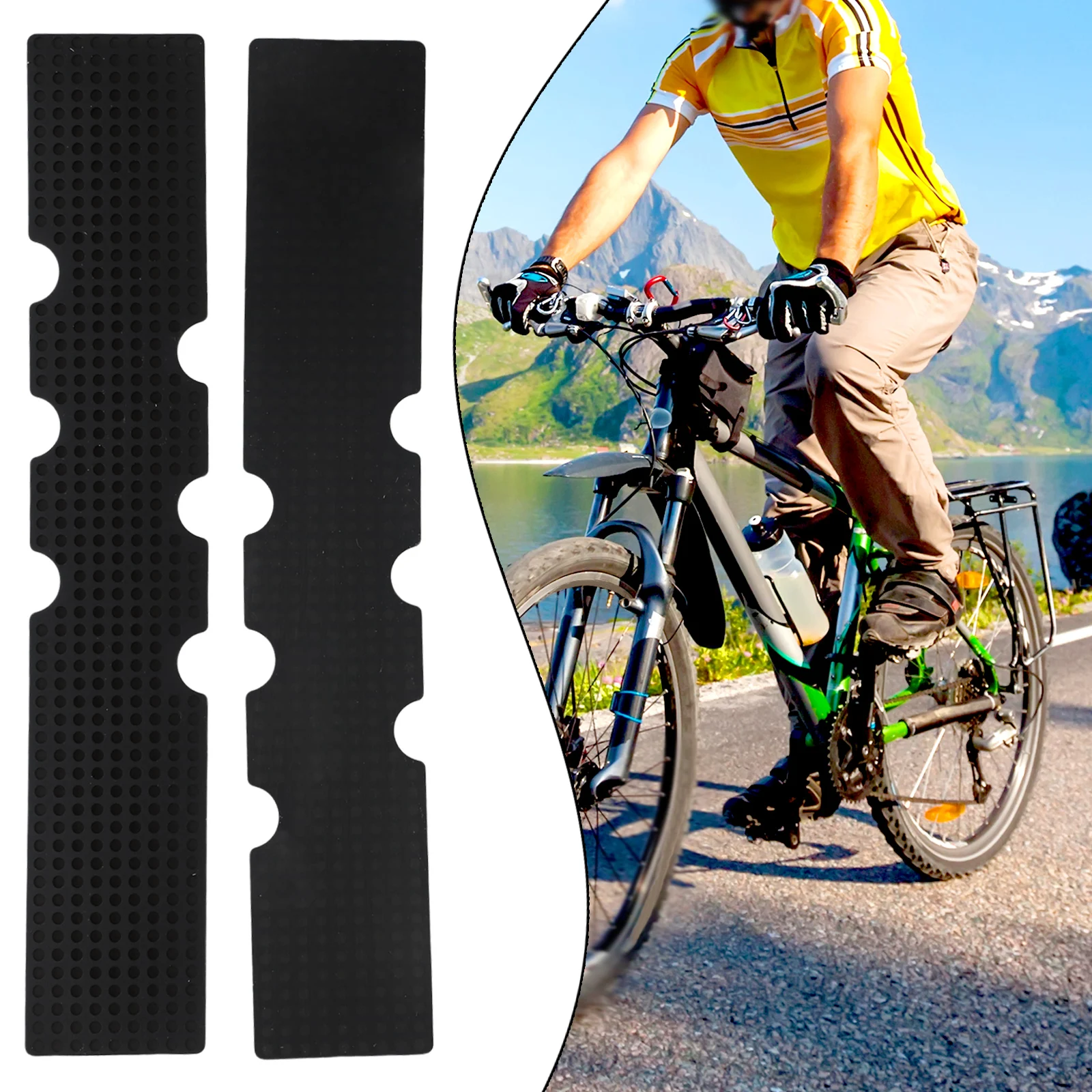 Road Bike Handlebar Tape Bicycle Anti Shock Absorption Silica Gel Pad Insert Silica Gel Cycling Accessories 2pc bike handlebar tape