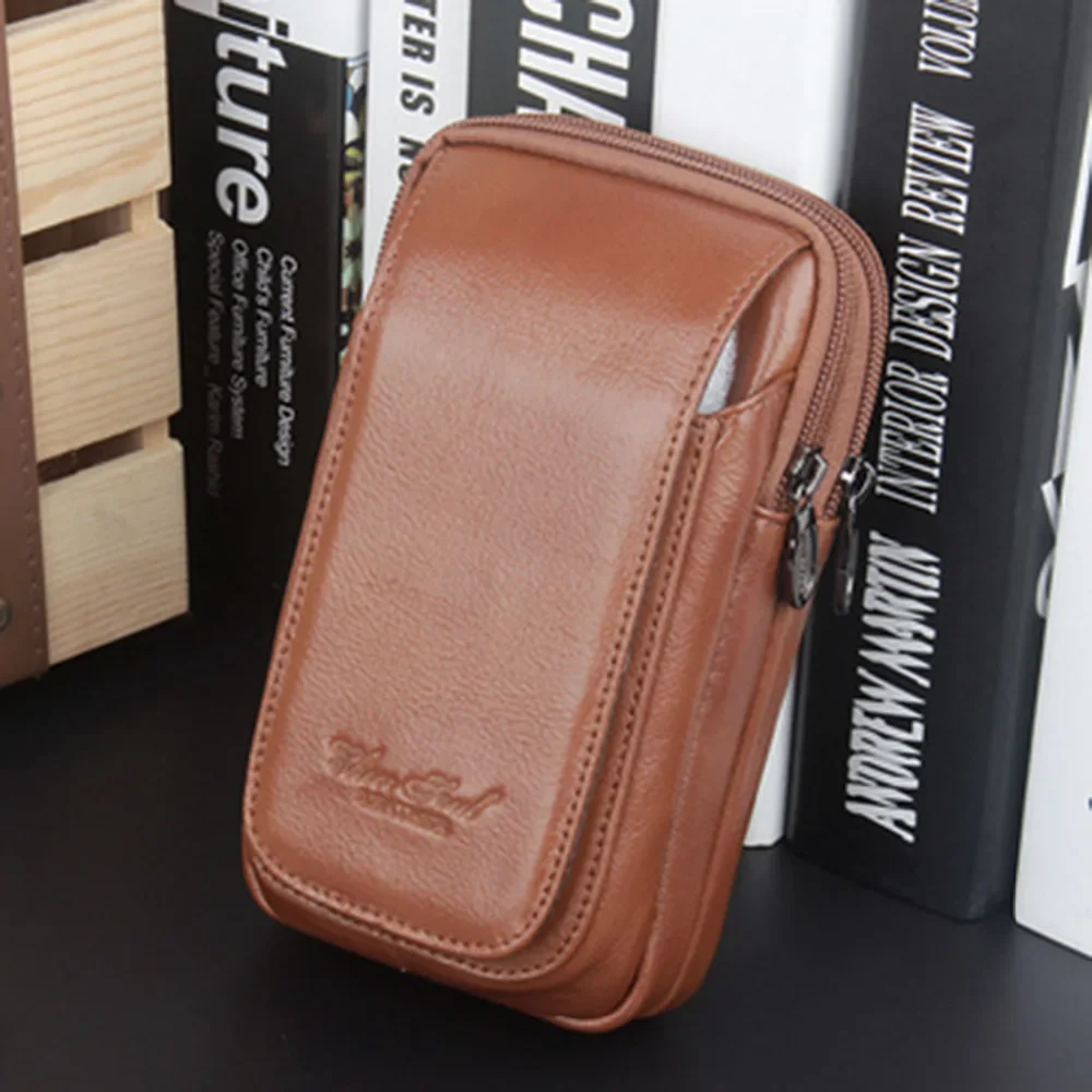 Genuine Leather Men Fanny Pack Purse