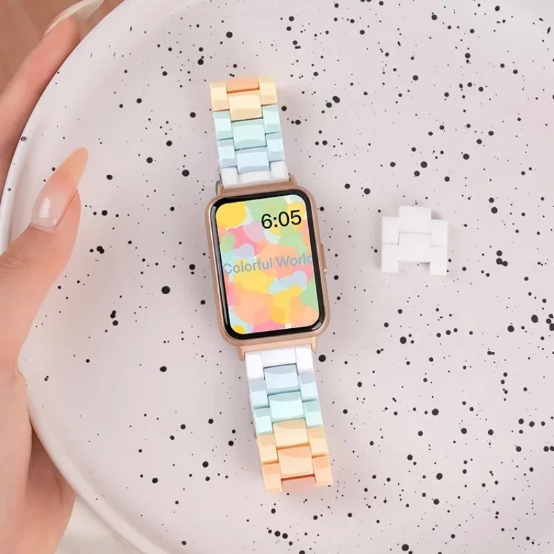Rainbow Clear Resin Lightweight Wristband Strap Bracelet