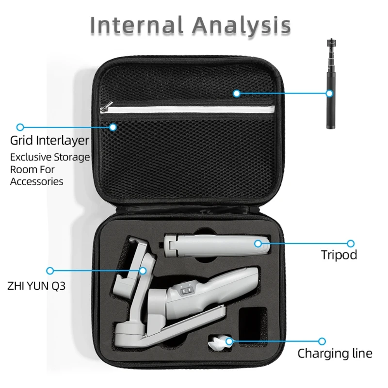 Portable Storage Suitcase Hand Bag Travel Carry for Case Protector Smooth Zipper for Zhiyun Smooth Q3 Gimbal Stabilizer gimbal storage bag
