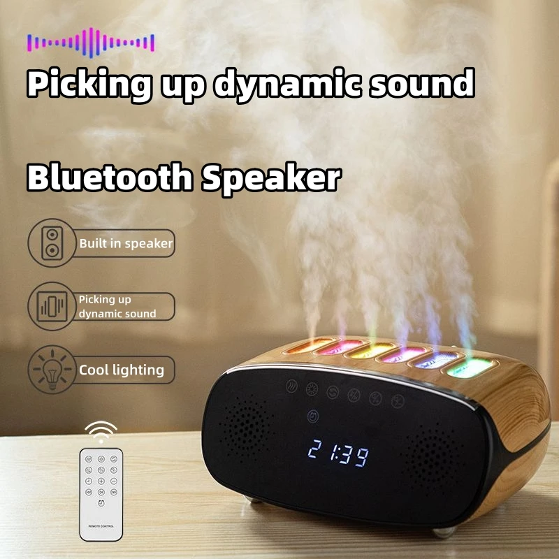 

LED digital display clock pickup multifunctional Bluetooth speaker color light music control dynamic humidifier sound system