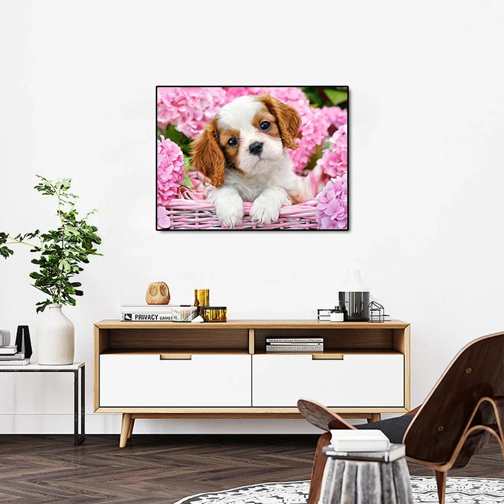 Diamond Painting Full Round Cat and Dog Animal DIY Embroidery Cross Stitch Kit Mosaic Handmade Gift Home Decoration