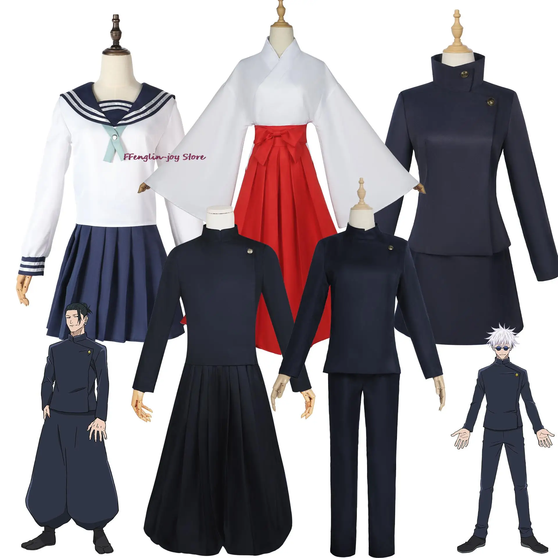 

Anime Jujutsu Kaisen Cosplay Costume Zenin Mai Miwa Kasumi Dress Skirt Kimono Jacket Pants Outfit School Uniform Halloween Cloth