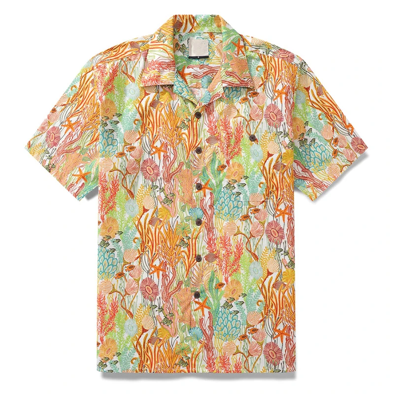 thumbnail image 1 of Camisas para hombre con estampado de animales marinos 2024, blusa de manga corta con estampado 3D de caracoles, ropa de calle, blusas hawaianas para fiestas, camisas casuales, 1 of 5
