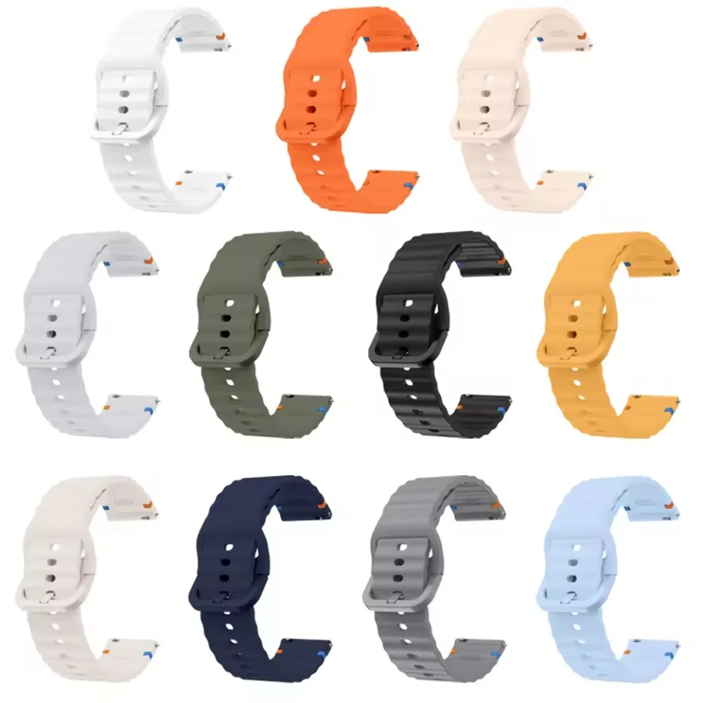 Wave Sports Silicone Strap - Comfortable Silicone Band for Smartwatches (18/20/22mm)