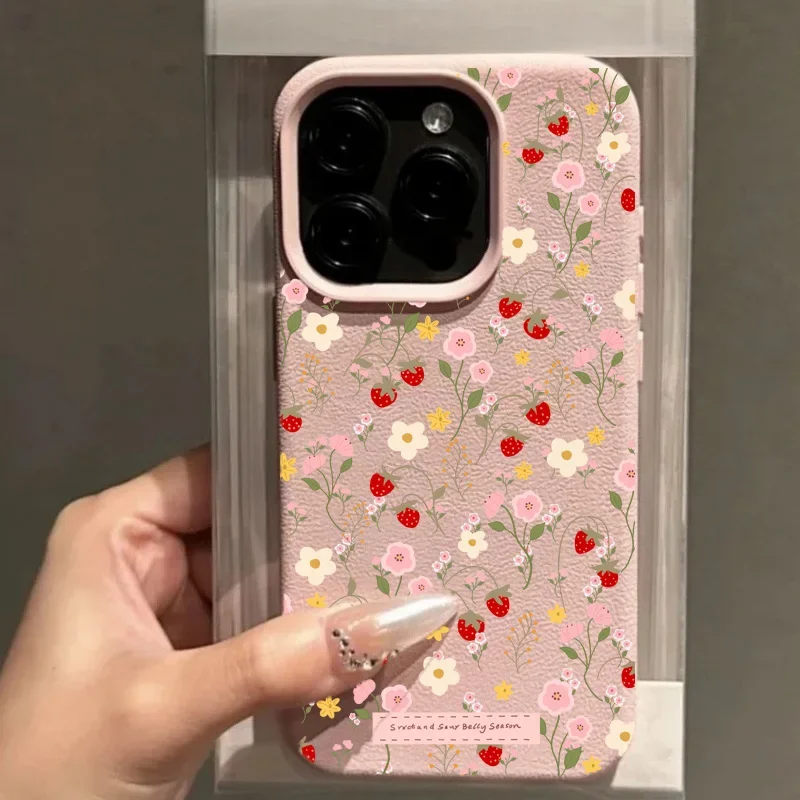 Pink Flower Pattern Soft Phone Case Cover