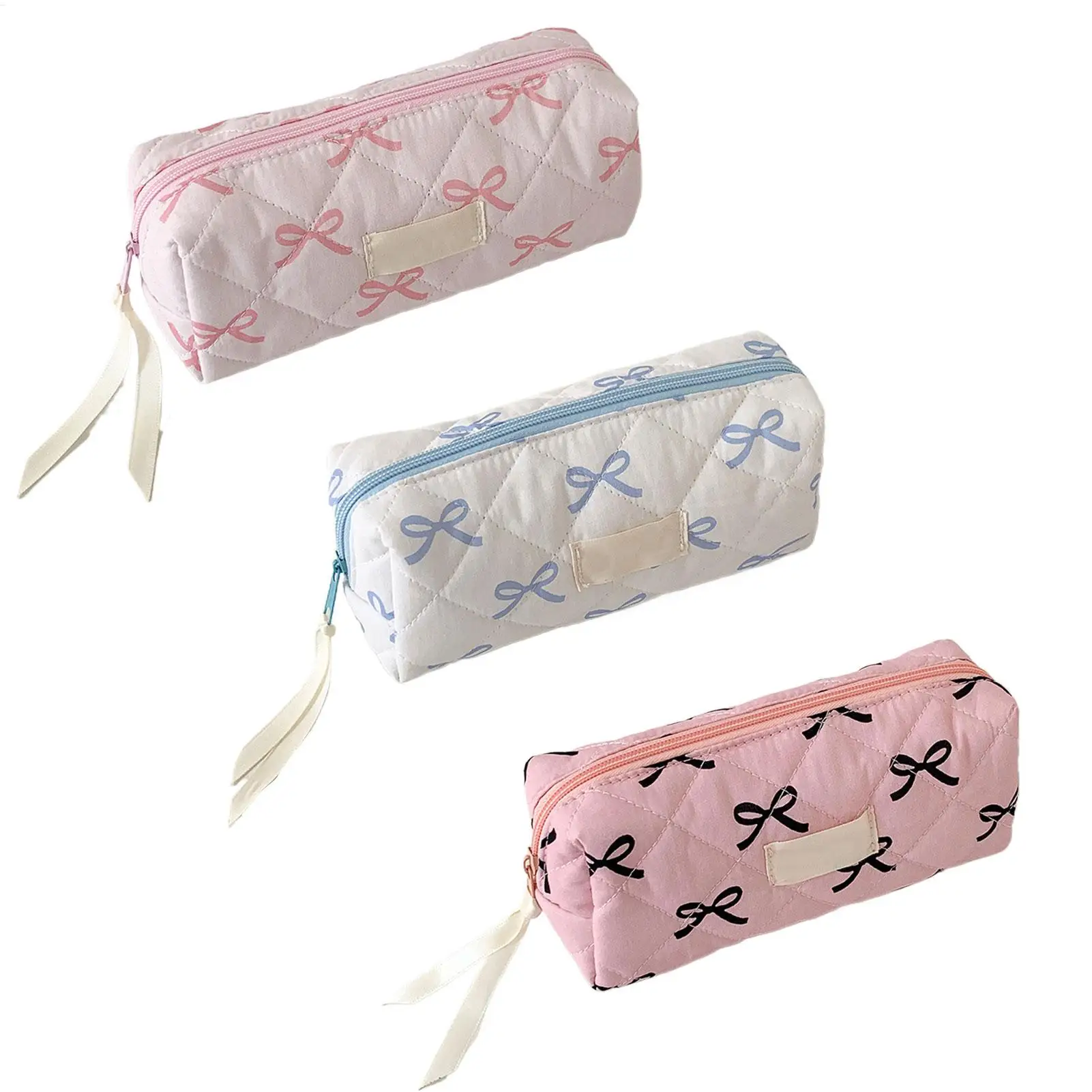New retro bow pattern pencil case, Coin Purse, Artistic Minimalist Cosmetic Bag, High School Student Storage Bag