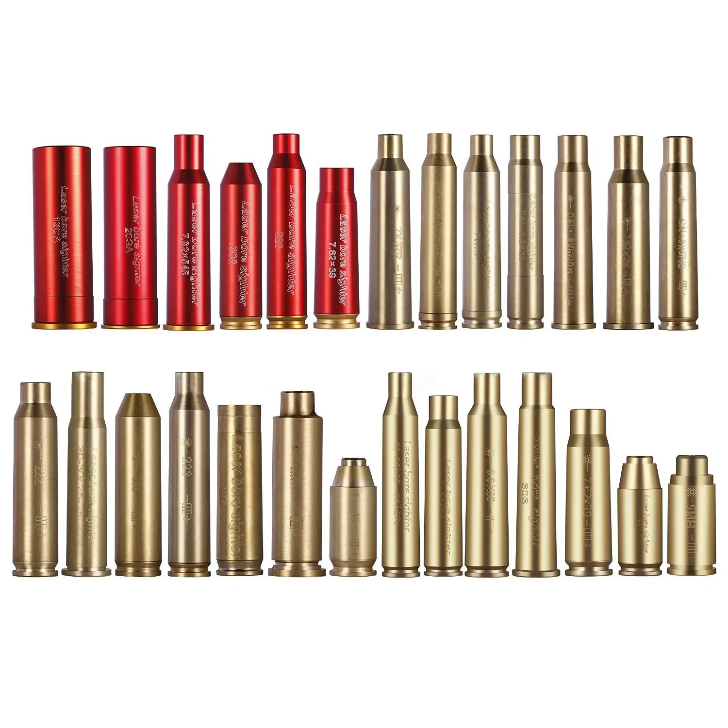 Description Picture 2 of itemBrass Tactical Red Laser Bore Sighter Hunting Shooting Training Lasers Calibrator for 9MM/.223/.308/7.62/.40/.45 Caliber Sight