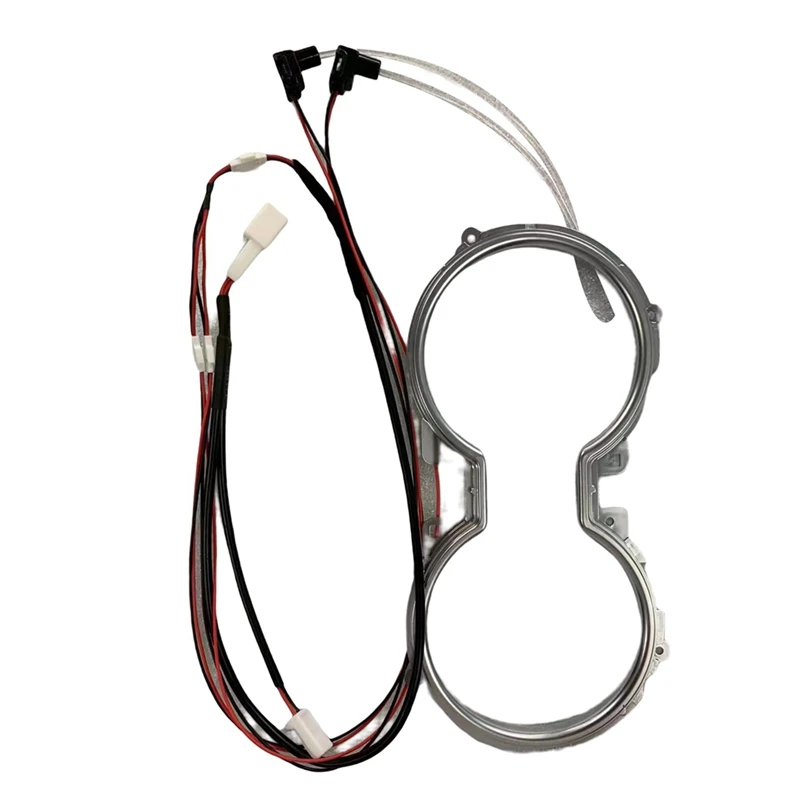 CarLEDCentralCupHolderLightsInteriorDecorativeLampAtmosphereAmbientLightIceBlueFor