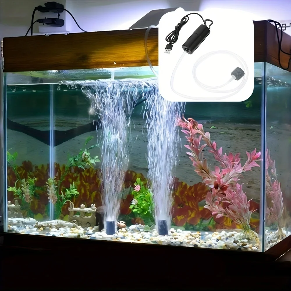 Portable Silent Aquarium Air Pump - Mini USB Oxygenator
