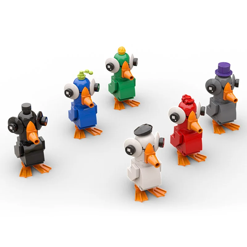 Moc Erowwolfed Goose Duck Figures Building Blocks Kit Goose Restaurant Game Character Brickheadz Bricks Toys For Children Gifts