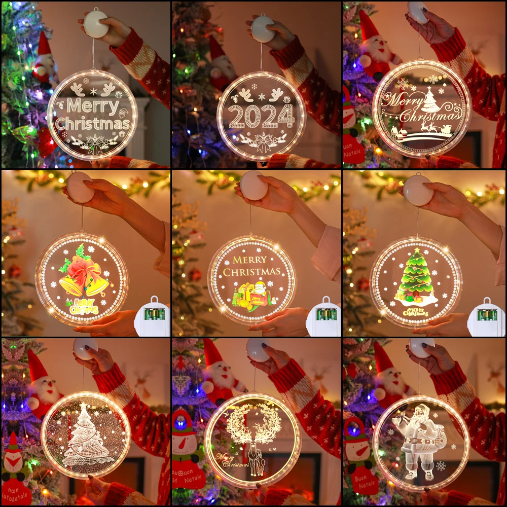 

2023 New Christmas Atmosphere Decoration Colored Merry Christmas Light Emitting Letter LED Light Christmas Tree Night Decoration