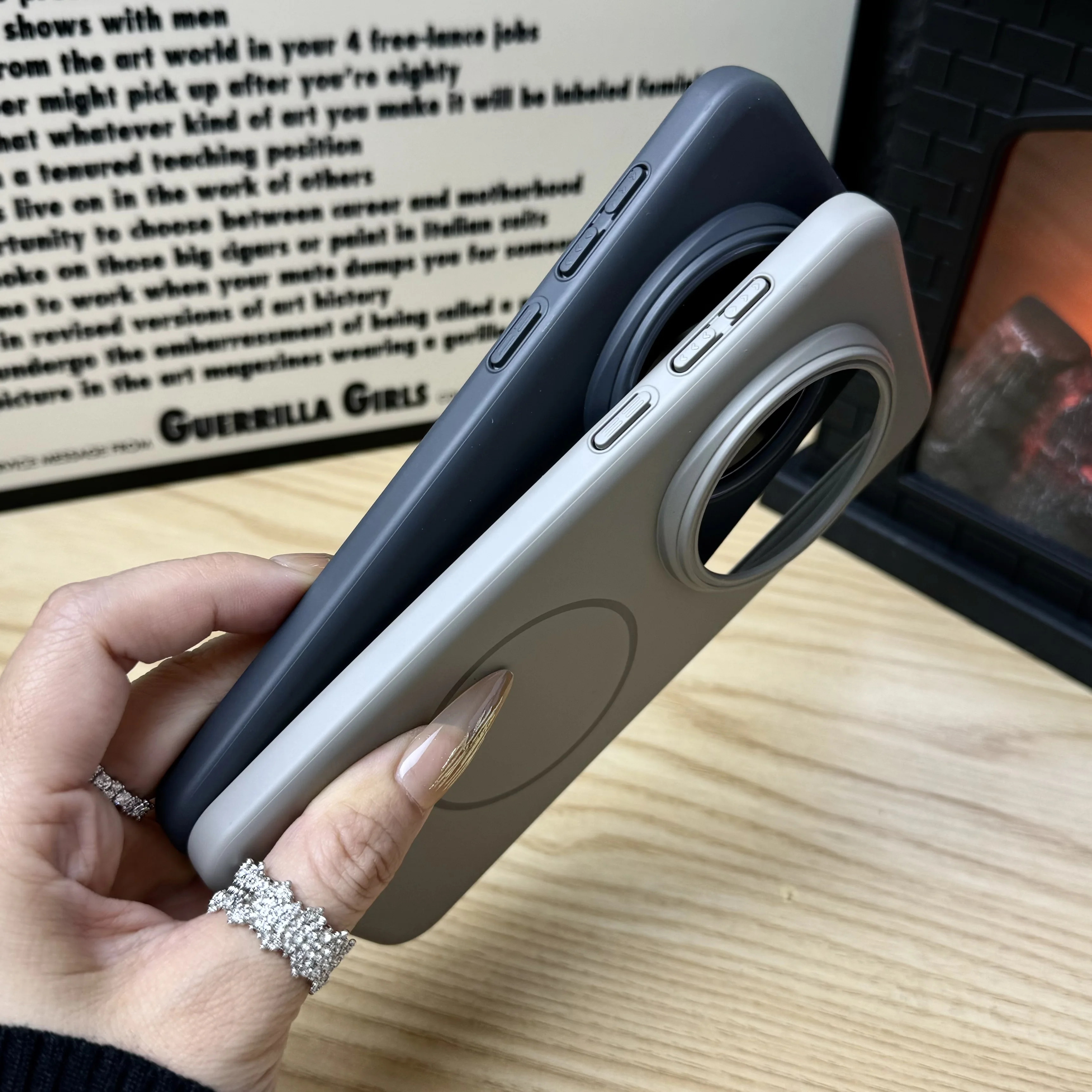 Shockproof Slim Matte Magnetic Phone Case with Hard PC Cover and Bumper Protection