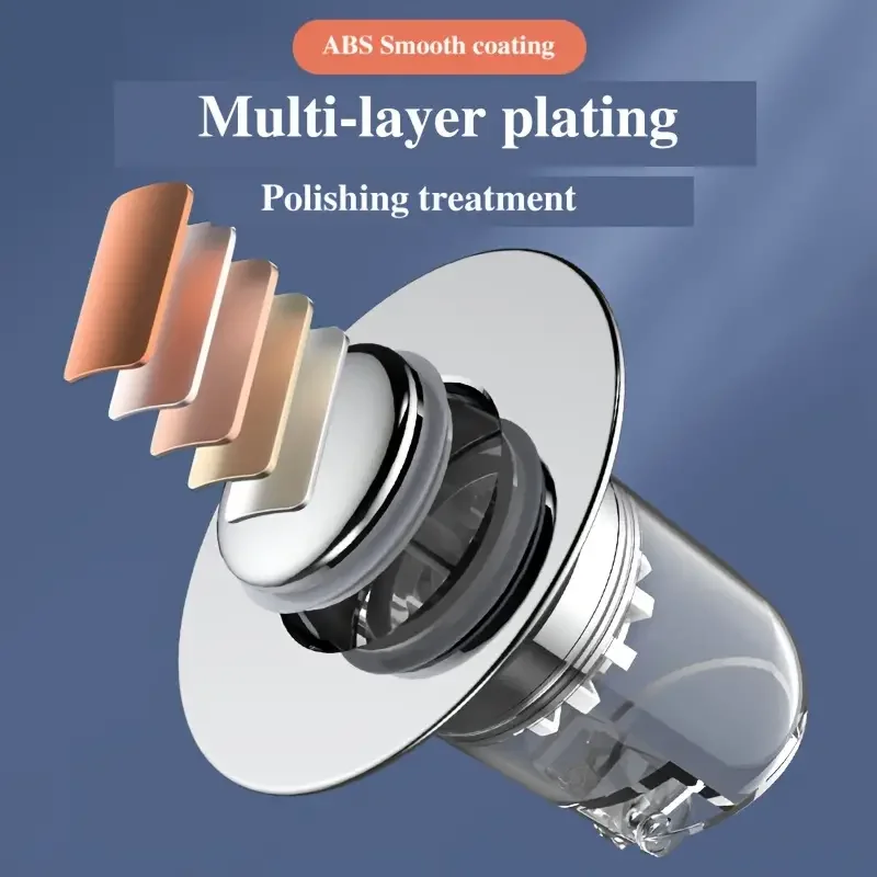 Universal Bounce Core Press Type Flip Cover Bathroom Drain Filter Plug