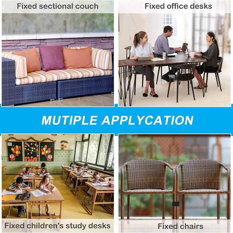 8 Pcs Anti-Deformed Rattan Furniture Connectors For Outdoor Sofa Plastic Clamps Wicker Chair