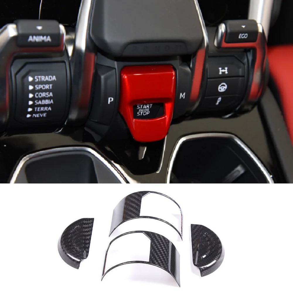 

Real Carbon Fiber Car Sport Mode Switch Frame Cover Decorative Sticker Interior Accessories For Lamborghini URUS 2018-2021