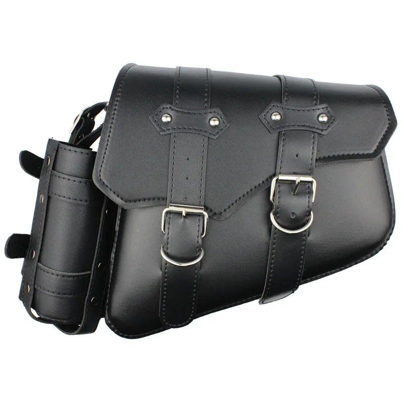 PU Leather Motorcycle Saddlebags Luggage Saddle Bag Pouch Side Tool Pouch Bag for Harley Sportster XL 883 1200 48 72