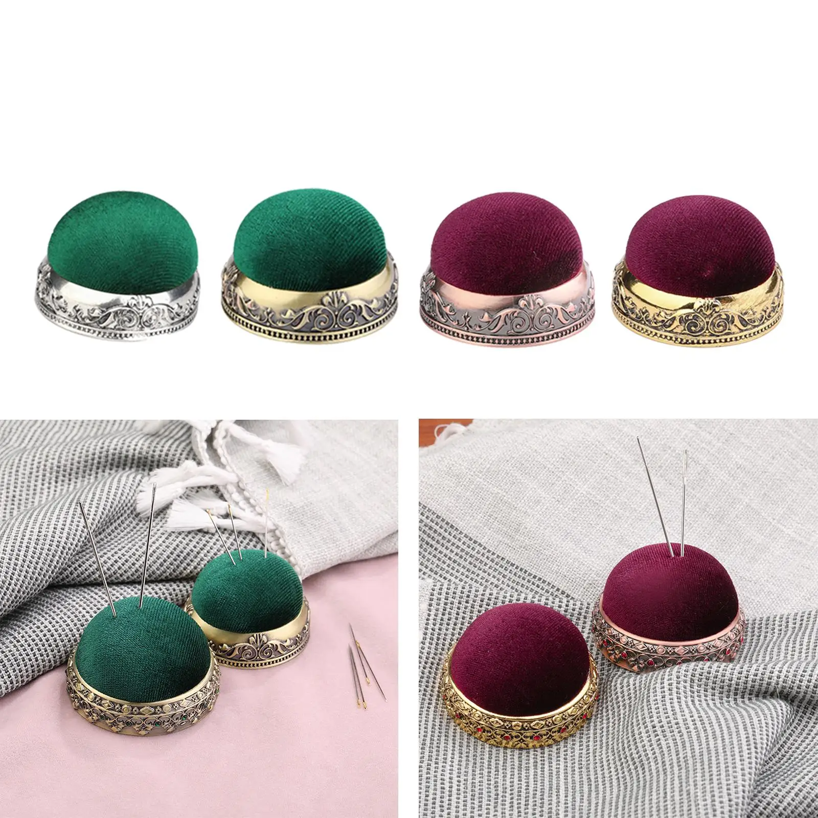 원형 재봉 작업 핀 쿠션, 베이스 수공예 도구 핀 쿠션, 베개 핀