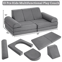 25D Sponge Modular Kids Play Couch for Playroom Kids Modular Couch, Convertible Foam Couch Kids Play Set for Creative Play 1