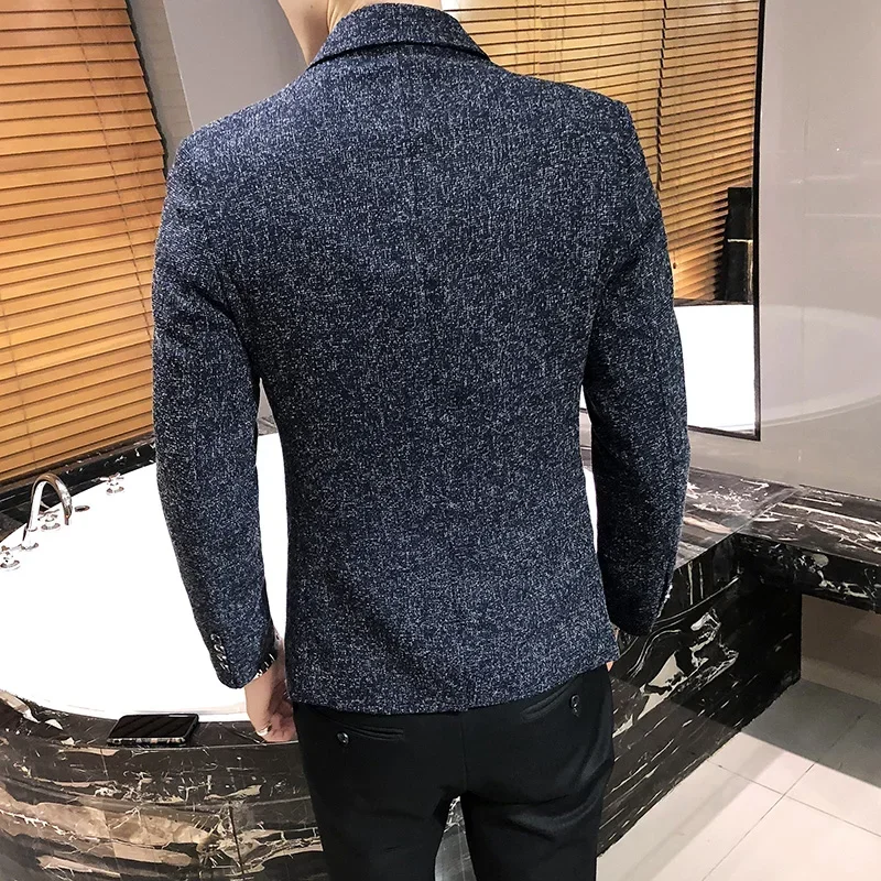 New Boutique Men's Solid Color British Style Fashion Casual Business Job Interview Gentleman Party Best Man Dress Suit Blazer