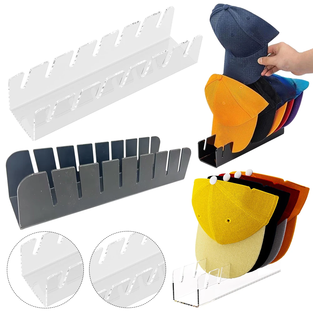 

Hat Stand for Baseball Caps Acrylic Hat Organizer Hat Organizer for 7 Baseball Caps for Bedroom Living Room Closet Dresser