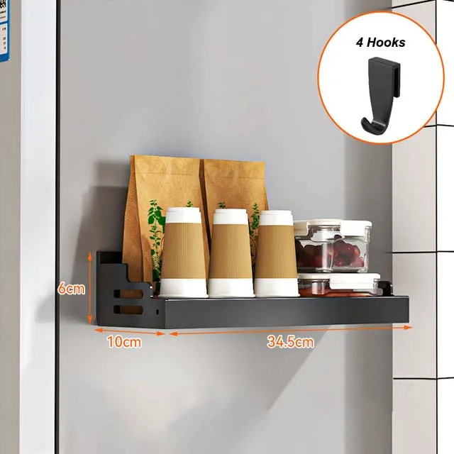 Magnetic Refrigerator Shelves 2 Layers Kitchen Wall mounted Side Refrigerator Storage Rack Bag Seasoning Storage Organizer