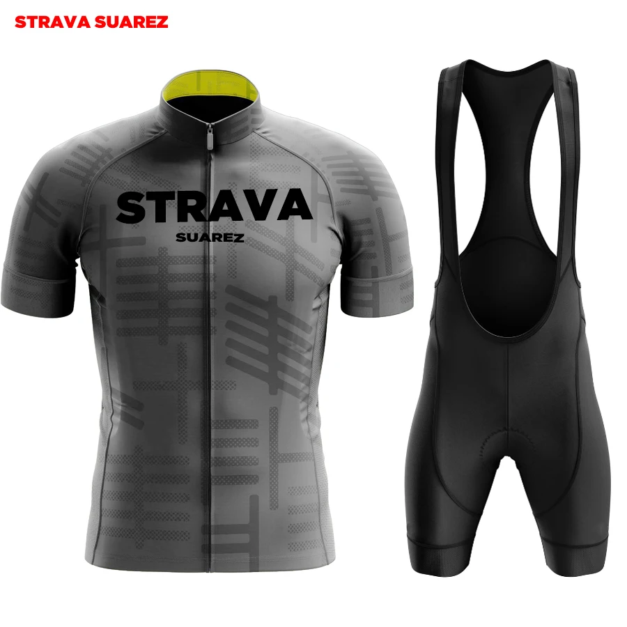 

Cycling Jersey Road Bike Clothing Short Sleeve for Men Summer Breathable STRAVA SUAREZ Bicycle Bib Suit