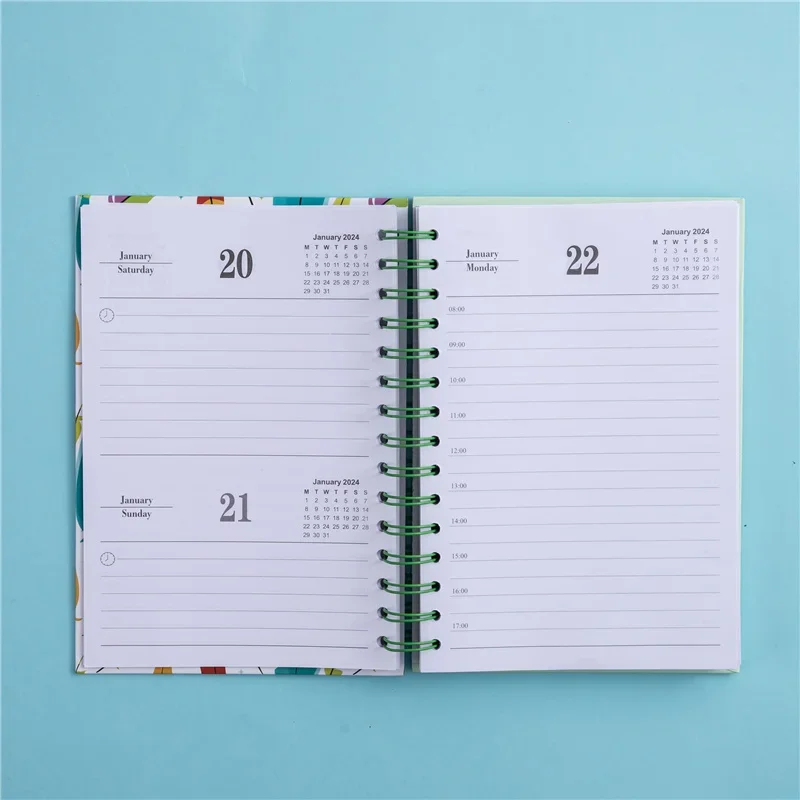 Colored Feathers 365 Day Calendar Planner Notebook for School Office Journaling schedule notebook,notebook diary journal,notebook diary