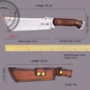 WPKOPYA(USA) Upgraded and thickened DC53 multi-functional Full Tang Chai knife + leather sheath, outdoor camping tool knife 6