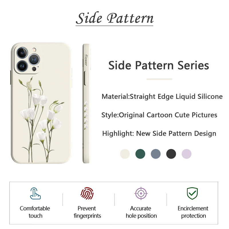Luxury Flower Soft Silicone Phone Back Cover Case