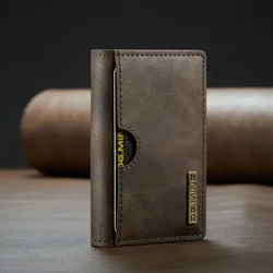 Detachable Magnetic Leather Wallet and Slim Card Holder (Coffee)