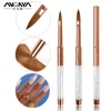 ANGNYA #8#10Nail Kolinsky Nail Brush Rose Gold Professional 3D Nail Art Brush for Nails UV Gel Carving Liquid Powder Drawing Pen 1