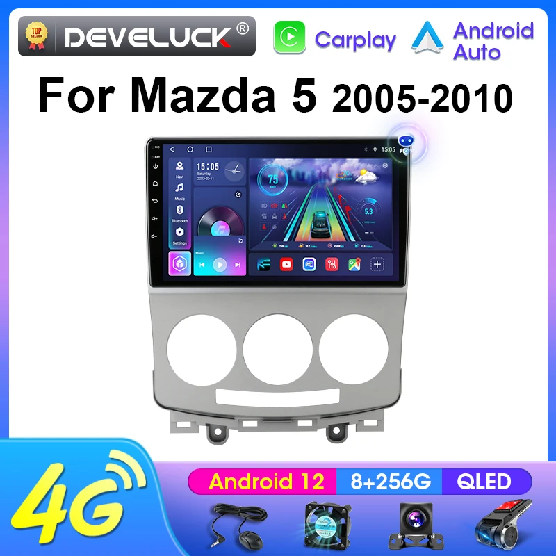 

For Mazda 5 2005 - 2010 Android 12 Car Radio Multimedia Video Player Stereo QLED 2 Din 4G Carplay Auto DVD GPS RDS IPS Head Unit